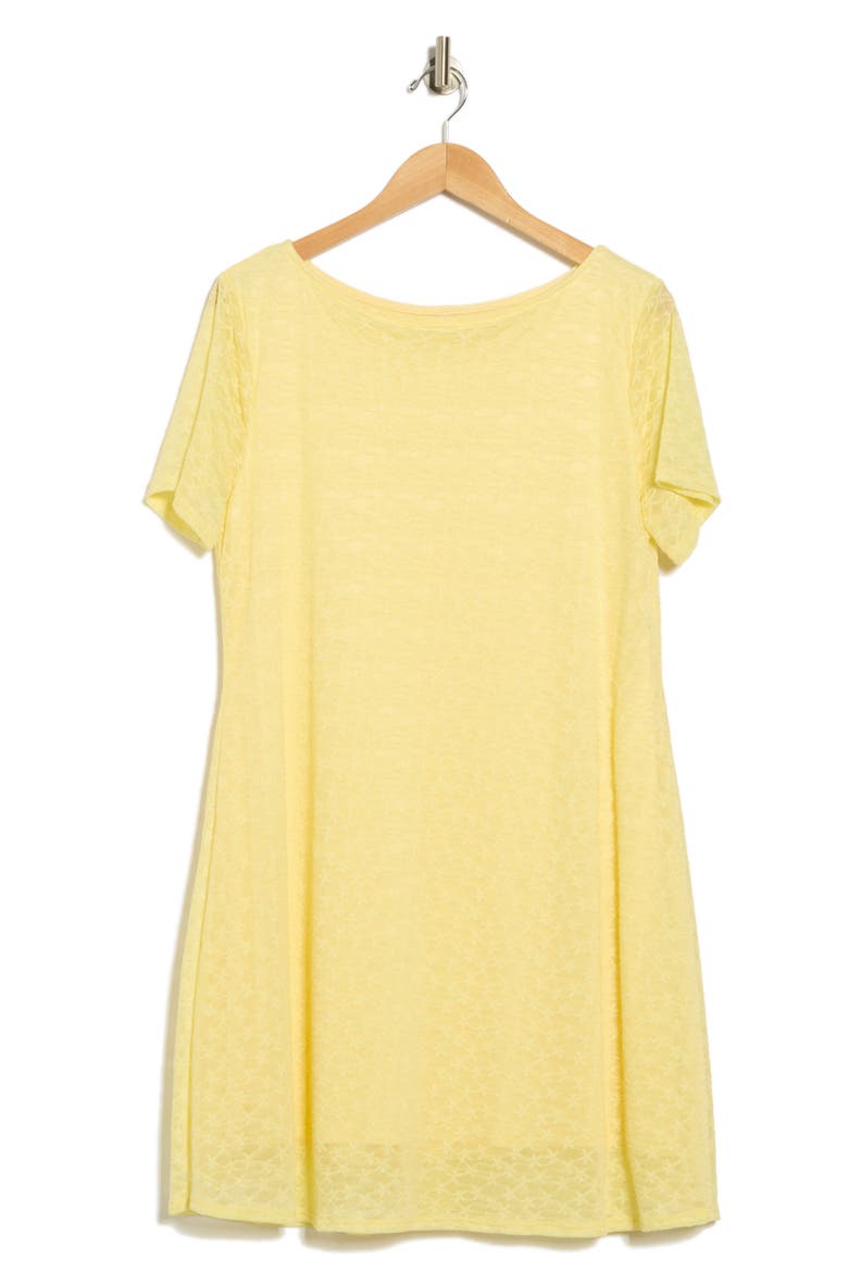 Short Sleeve Lace Trapeze Dress, Alternate, color, YELLOW