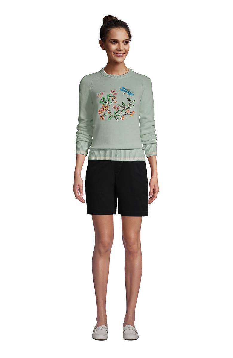 Lands' End Pull On 7" Chino Shorts, Alternate, color, Black