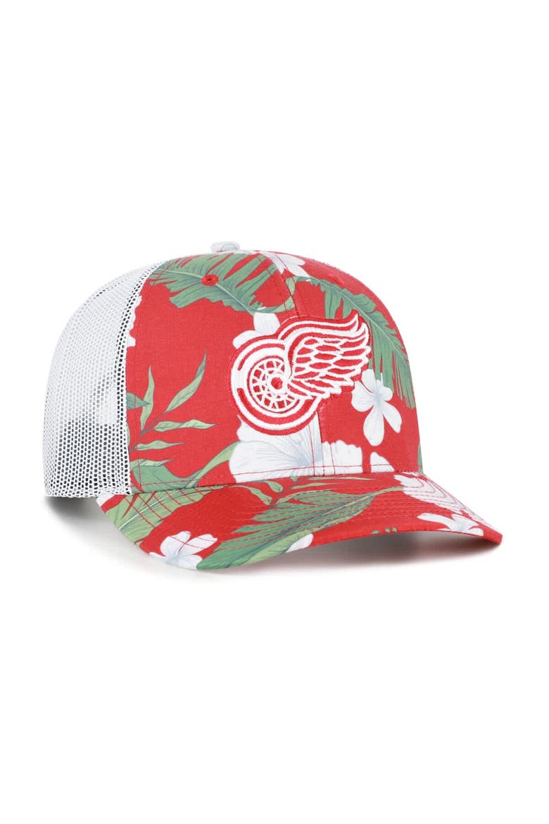 Men's '47  Red/White Detroit Red Wings Beach Side Adjustable Trucker Hat, Alternate, color, Red