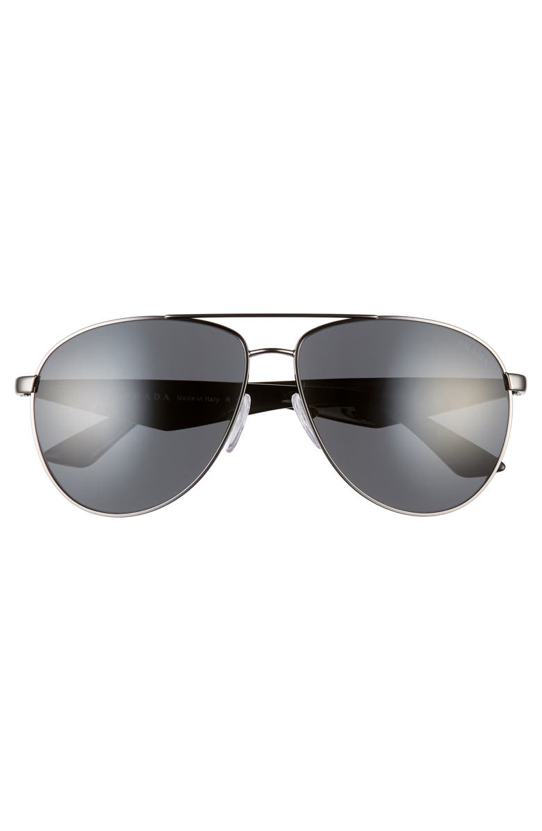 Prada 60mm Aviator Sunglasses, Alternate, color, 