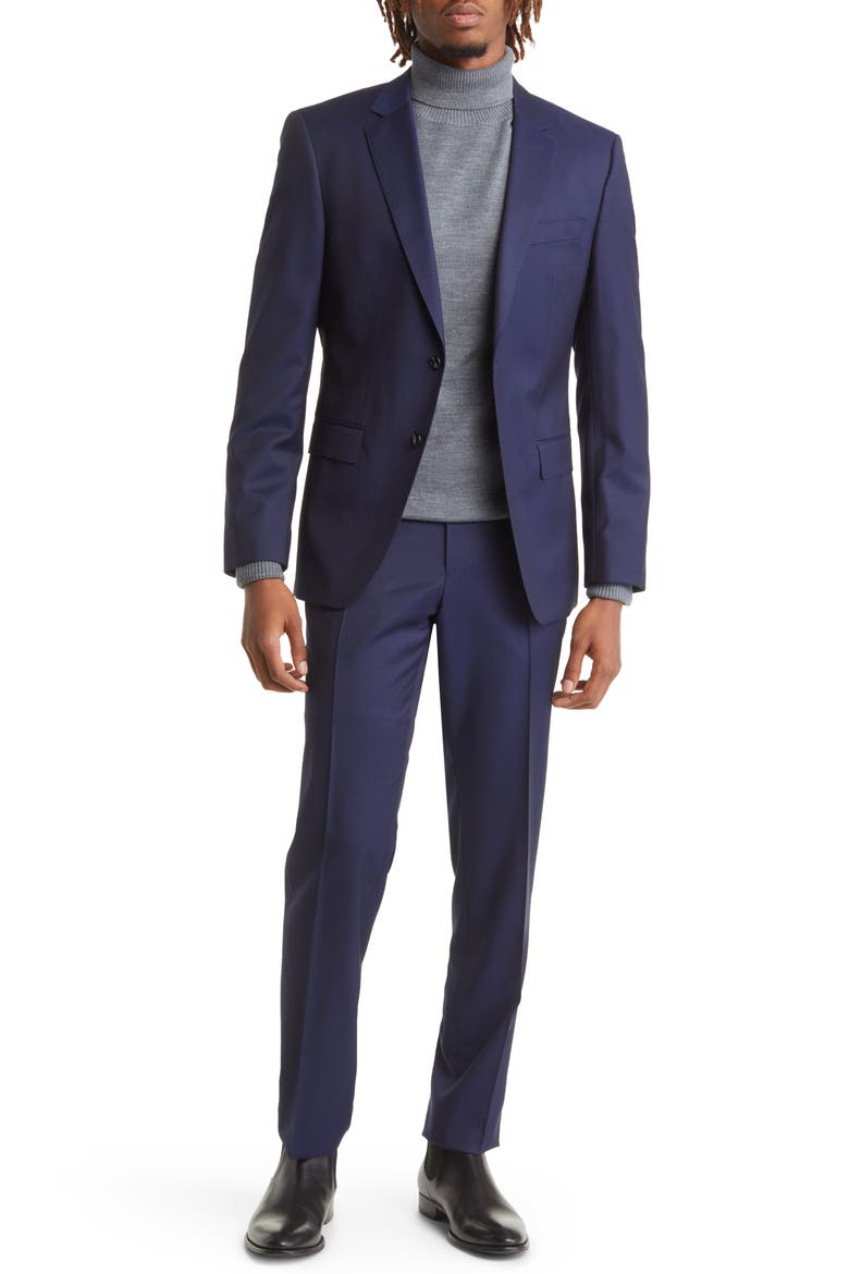 Huge Solid Wool Suit, Main, color, DK BU