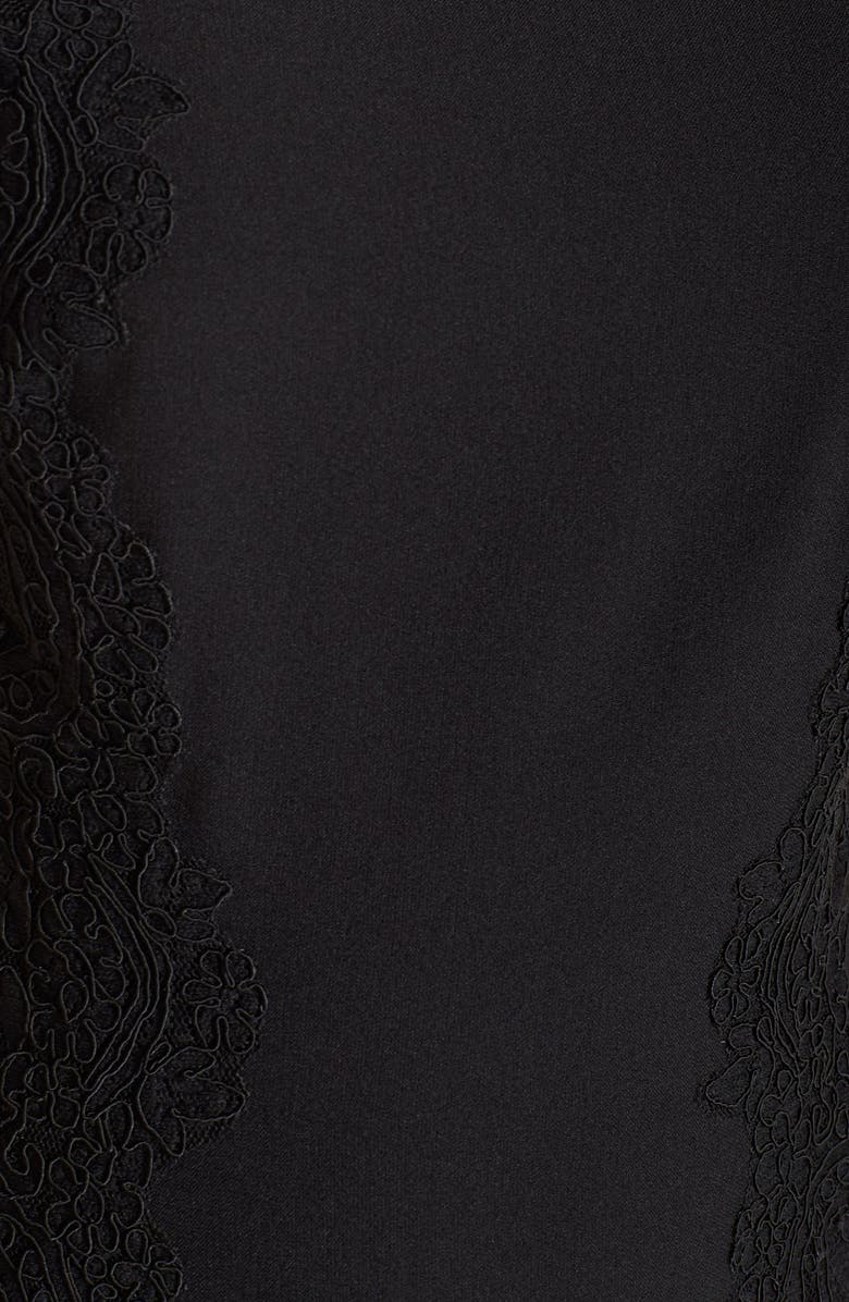 Maggy London Lace Detail Crepe Sheath Dress, Alternate, color,