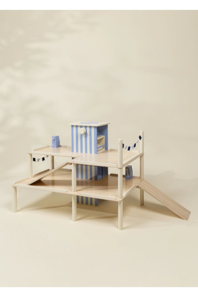 Oversized Wooden Parking Garage Playset, Main, color, Natural Wood