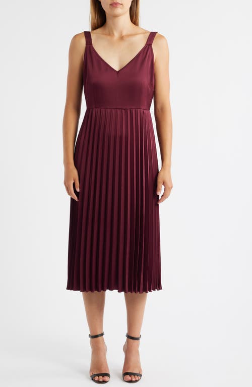Sam Edelman Pleated Slipdress And Sweater Set In Burgundy