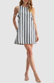 All in Favor Side Tie Shift Minidress