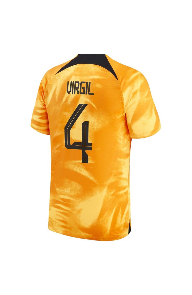 Nike Men's Nike Virgil Van Dijk Orange Netherlands National Team 2022/23 Home Breathe Stadium Replica Player Jersey, Alternate, color, 