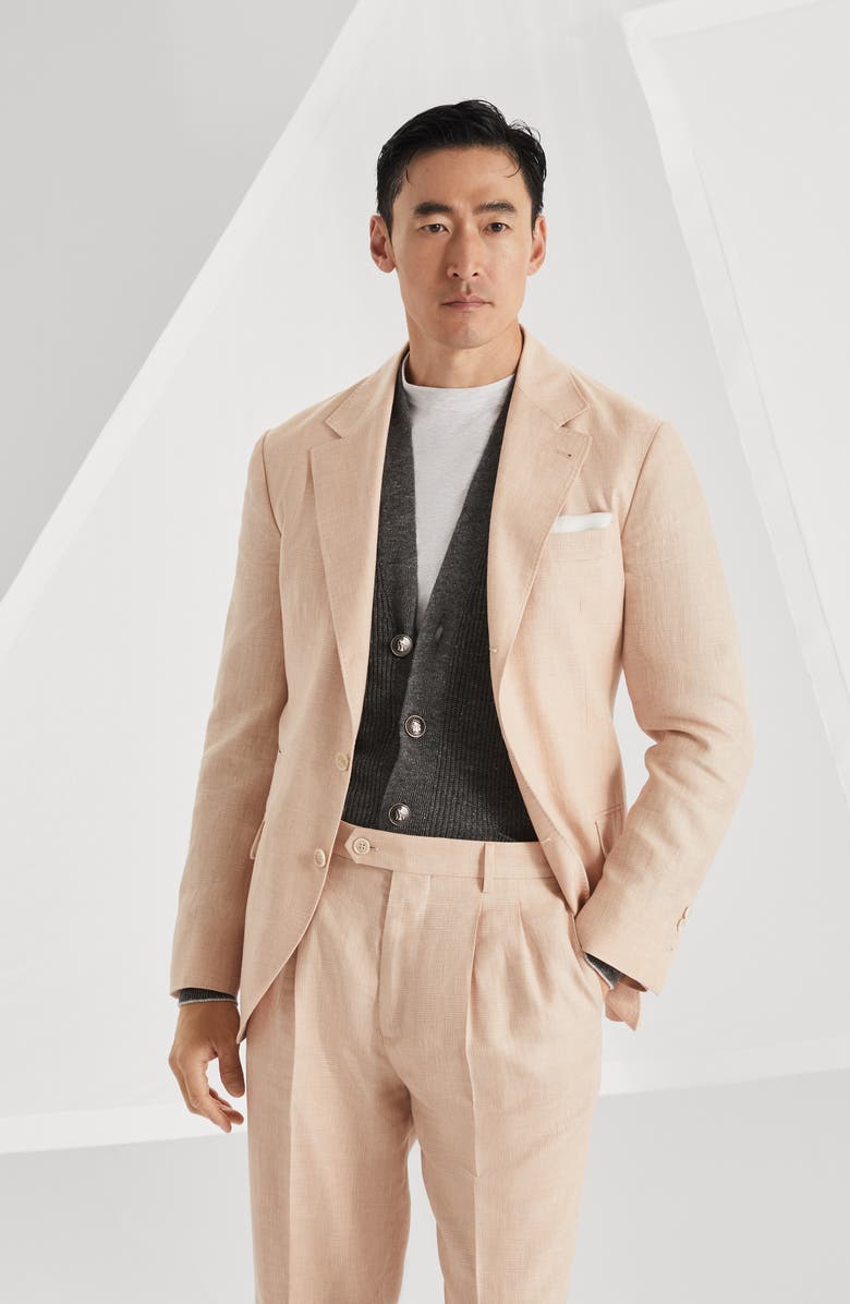 Brunello Cucinelli Prince of Wales deconstructed blazer, Alternate, color, 