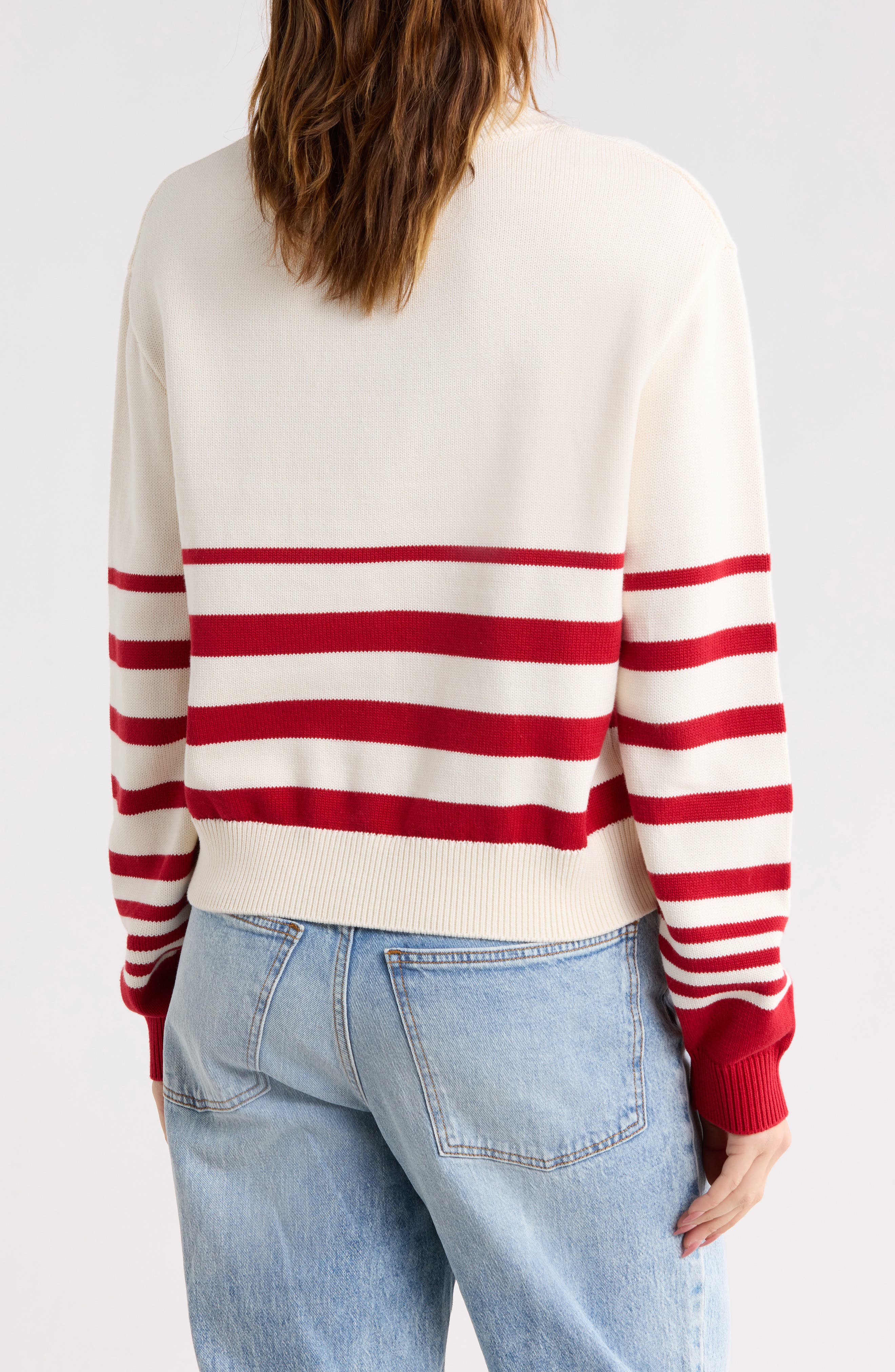 Stripe V-Neck Sweater - image 2