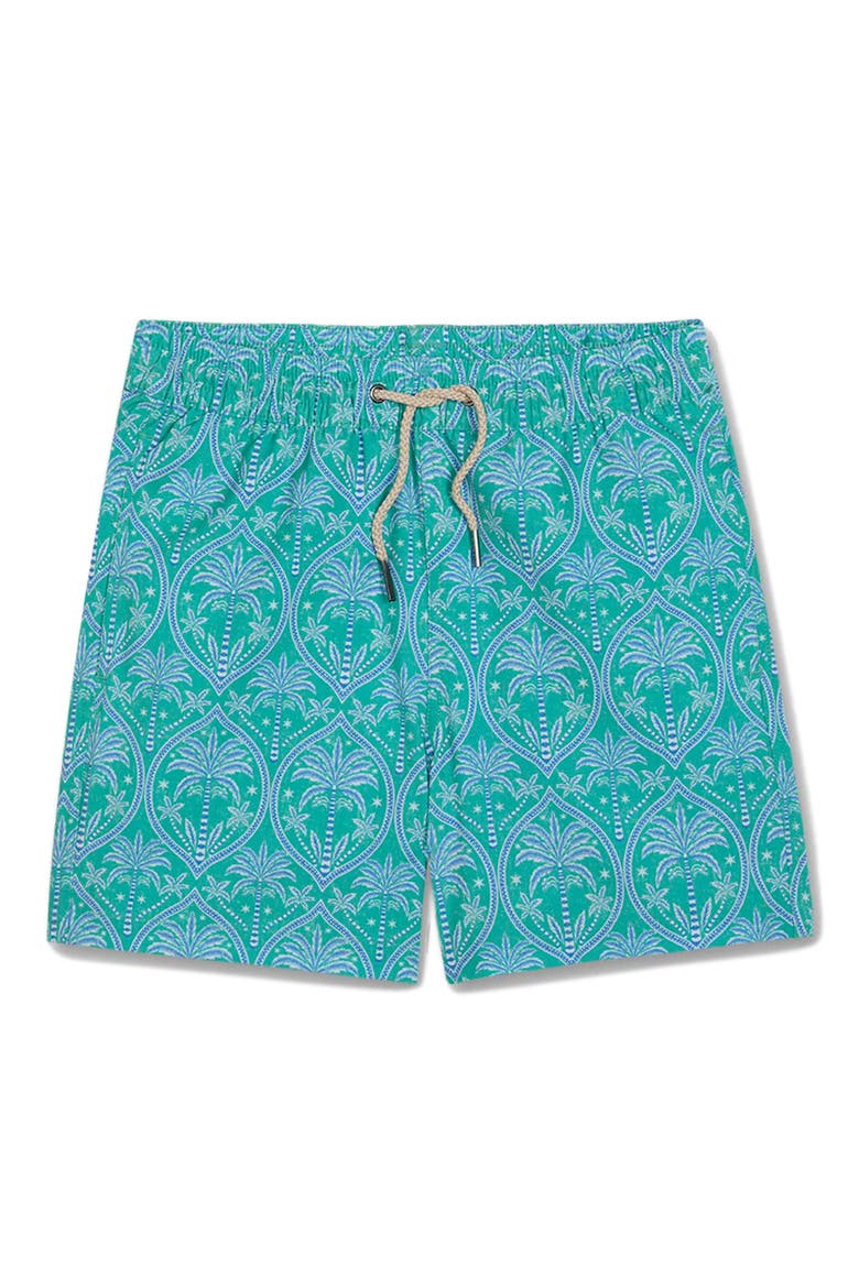 Kids' Bayberry Water Repellent Swim Trunks, Main, color, VERDANT PALMS