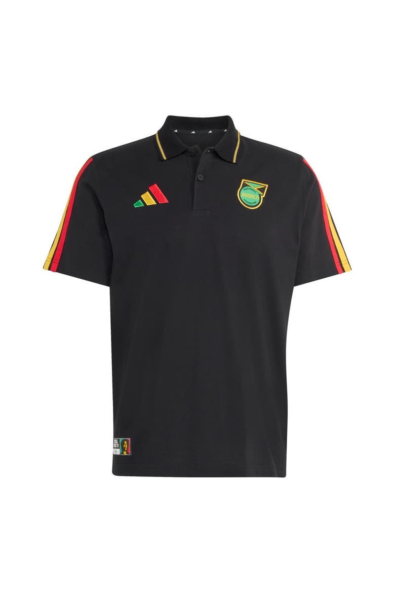 Men's adidas  Black Jamaica National Team Alphaskin Polo, Alternate, color, Black