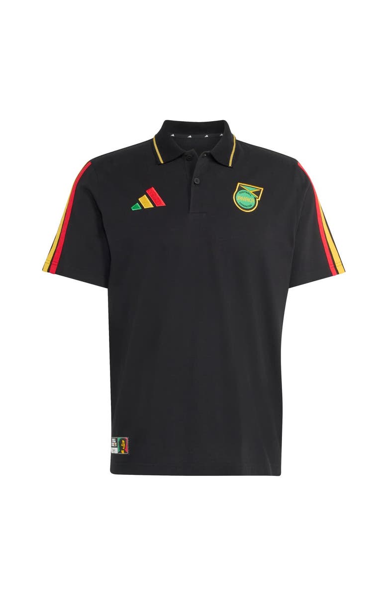 adidas Men's adidas  Black Jamaica National Team Alphaskin Polo, Alternate, color, Black