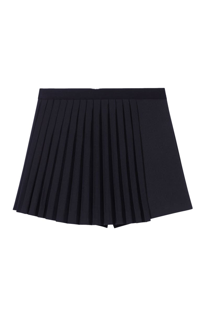 maje Straight-fit pleated shorts, Alternate, color, Black