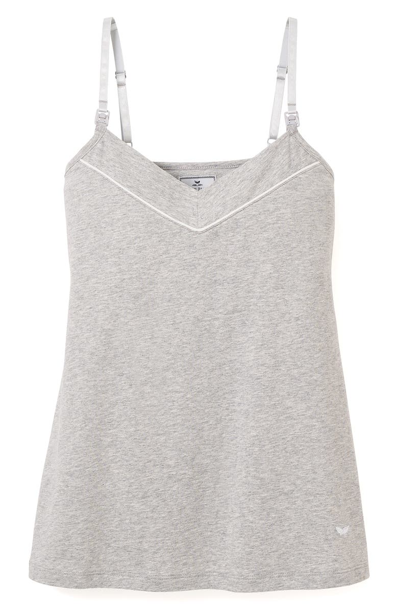 Petite Plume Luxe Pima Cotton Maternity Tank, Main, color, Heather Grey