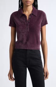 L'AGENCE Cirrus Cropped Polo Sweater