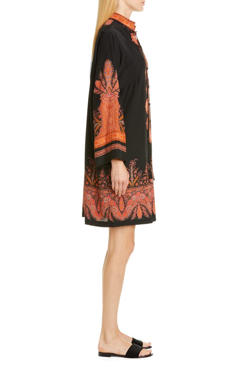 Etro Signature Paisley Long Sleeve Silk Dress, Alternate, color,