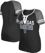 New Era Women's New Era Black Las Vegas Raiders Raglan Lace-Up T-Shirt