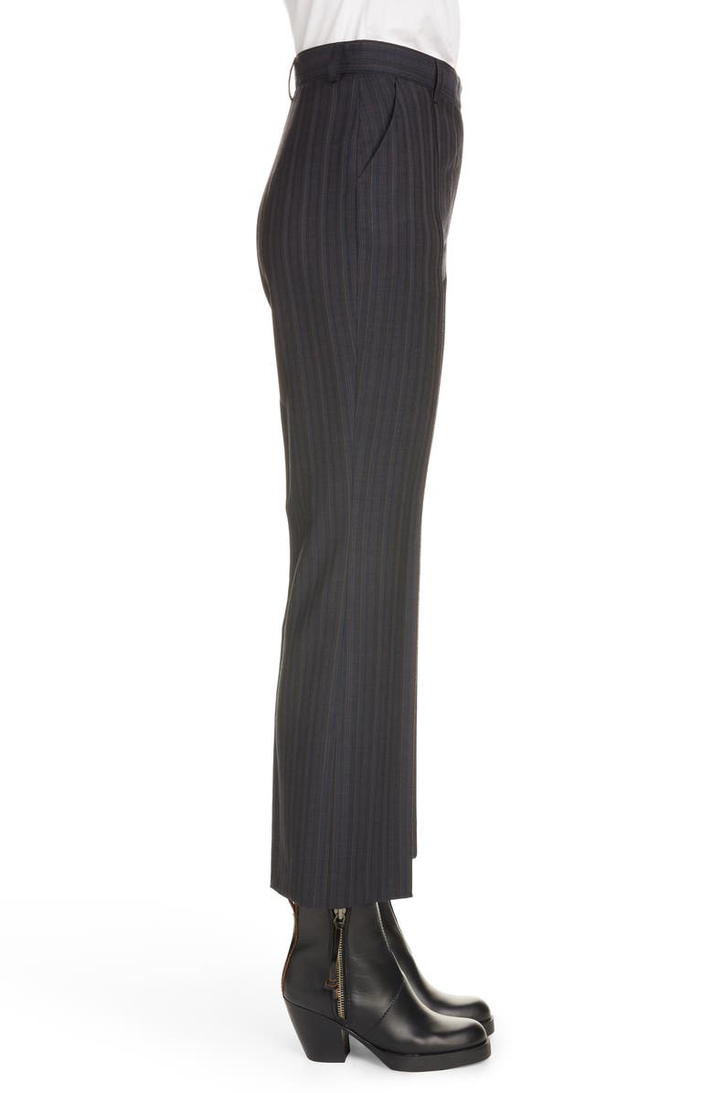 Acne Studios Patrina Pinstripe Wool Crop Flare Trousers, Alternate, color, 