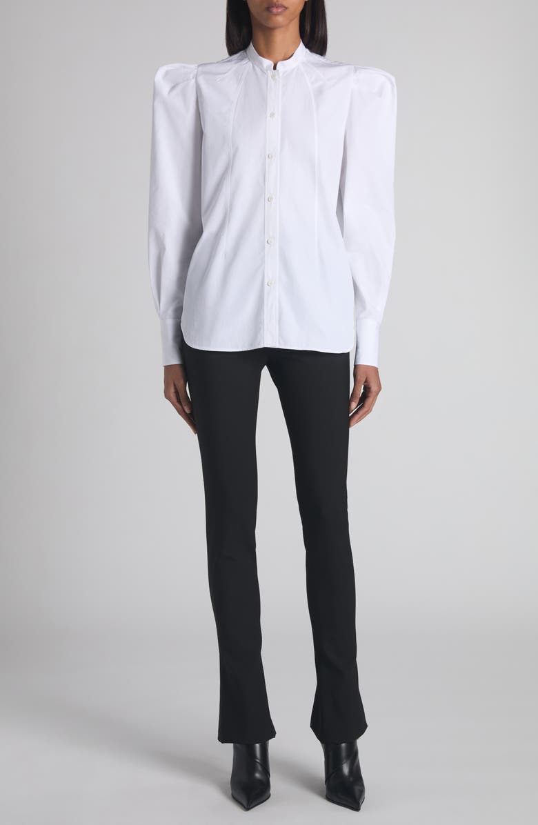McQueen Cotton Poplin Button-Up Shirt, Alternate, color, Opticalwhite