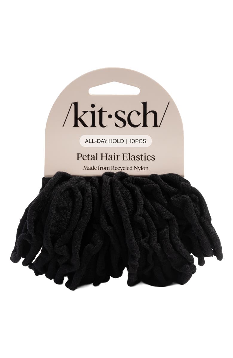 Kitsch Petal 10-Pack Hair Elastics, Alternate, color, Black