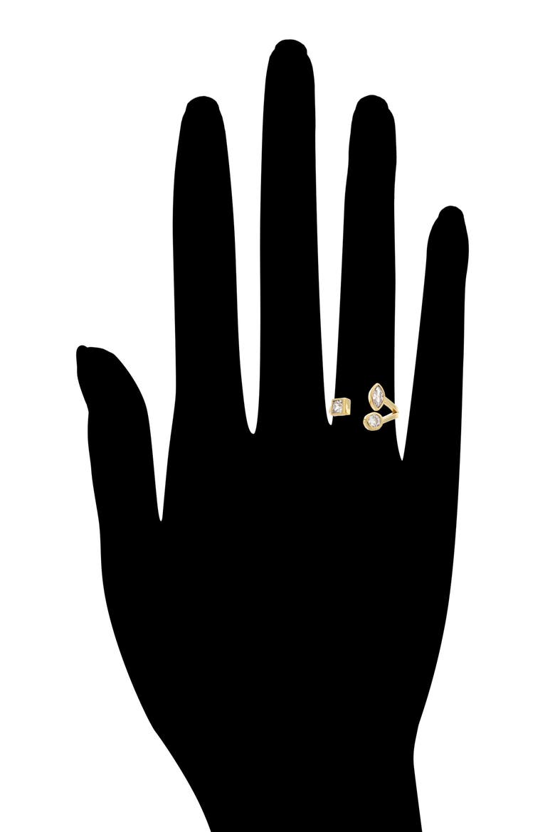 18K Gold Clad Bezel Set CZ Ring, Alternate, color, CUBIC ZIRCONIA