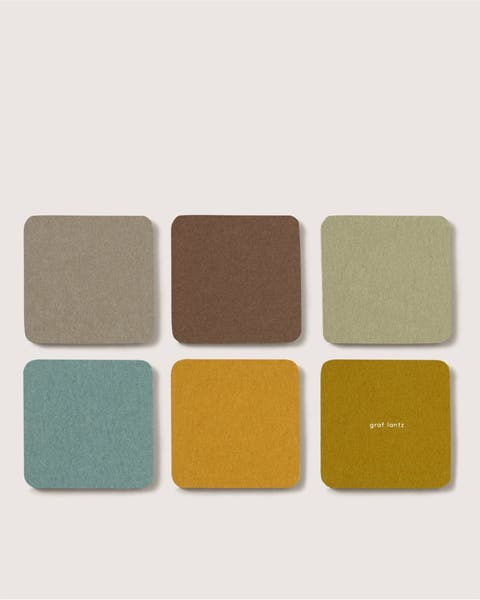 Bierfilzl Merino Wool Square Coaster Multi 6 Pack