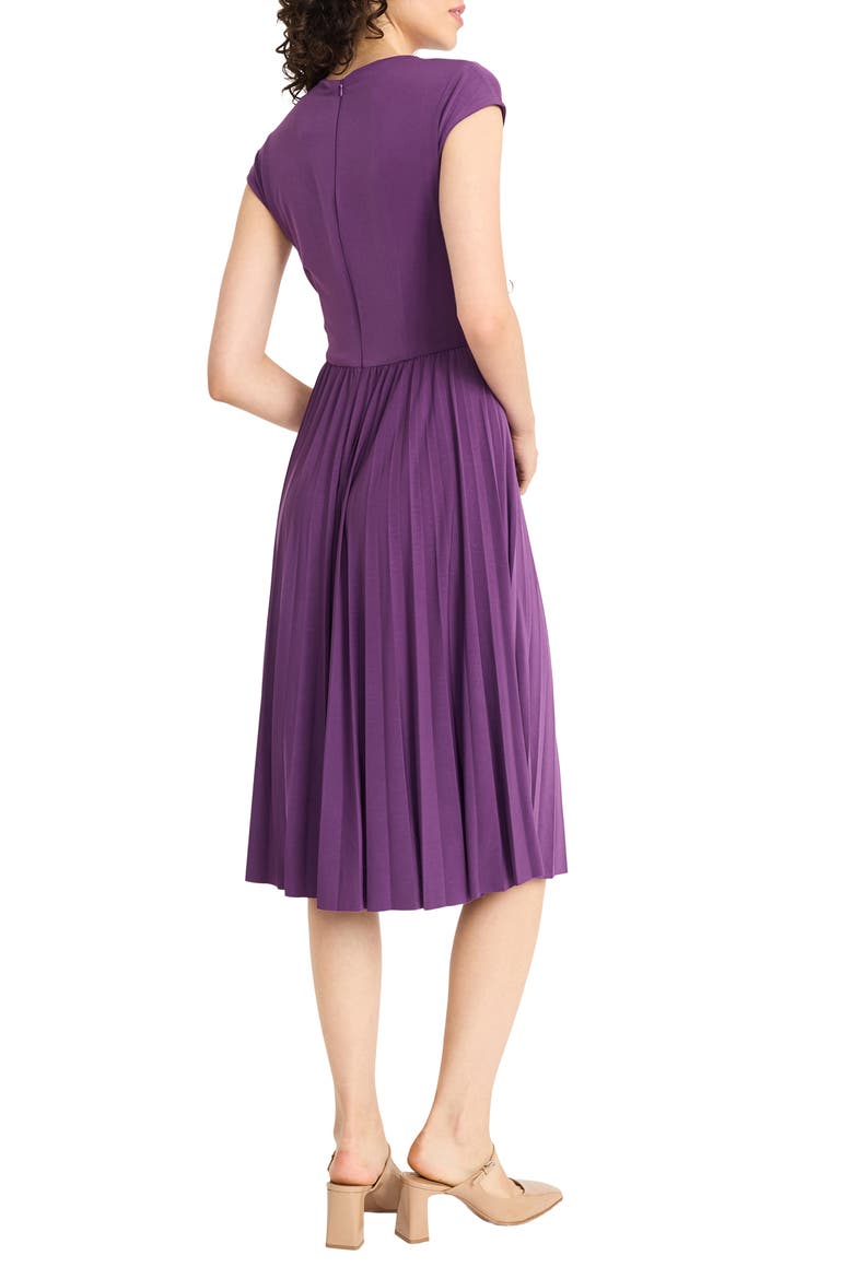 Pleated Midi Dress, Alternate, color, PLUM