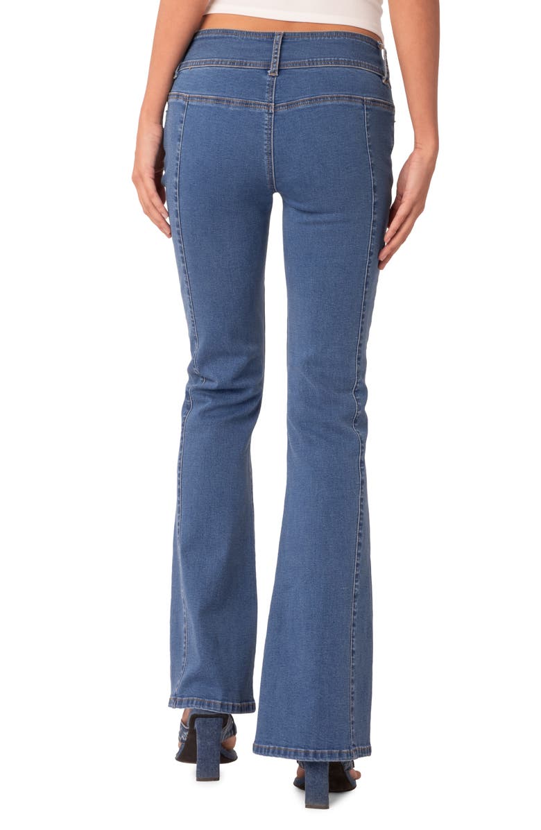 EDIKTED Doll Low Rise Flare Leg Jeans, Alternate, color,