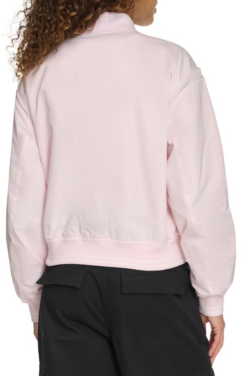 Champion Crop Varsity Jacket In Pink