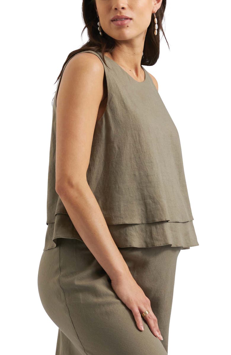 Ripe Maternity Peyton Linen Nursing Top, Alternate, color, Olive