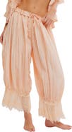 Free People Forever Young Lace Trim Wide Leg Crop Pajama Pants