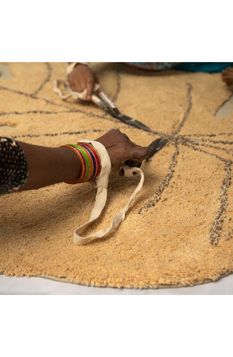 Lorena Canals Washable Rug Monstera, Alternate, color, Honey