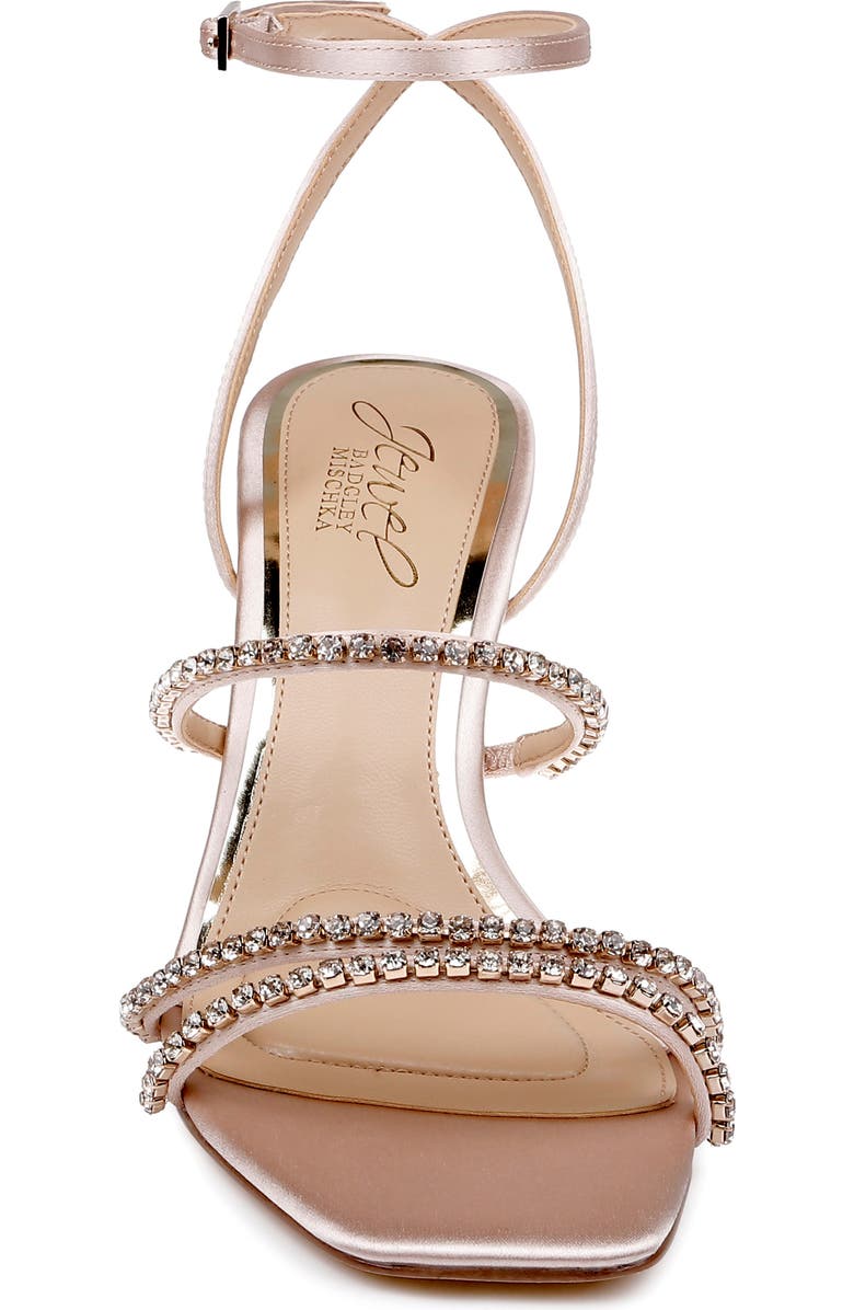 Jewel Badgley Mischka Paulette Ankle Strap Sandal, Alternate, color, Champagne Satin