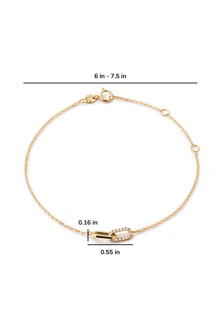 Solid Yellow Gold - Diamond Link Bracelet, Alternate, color, Gold