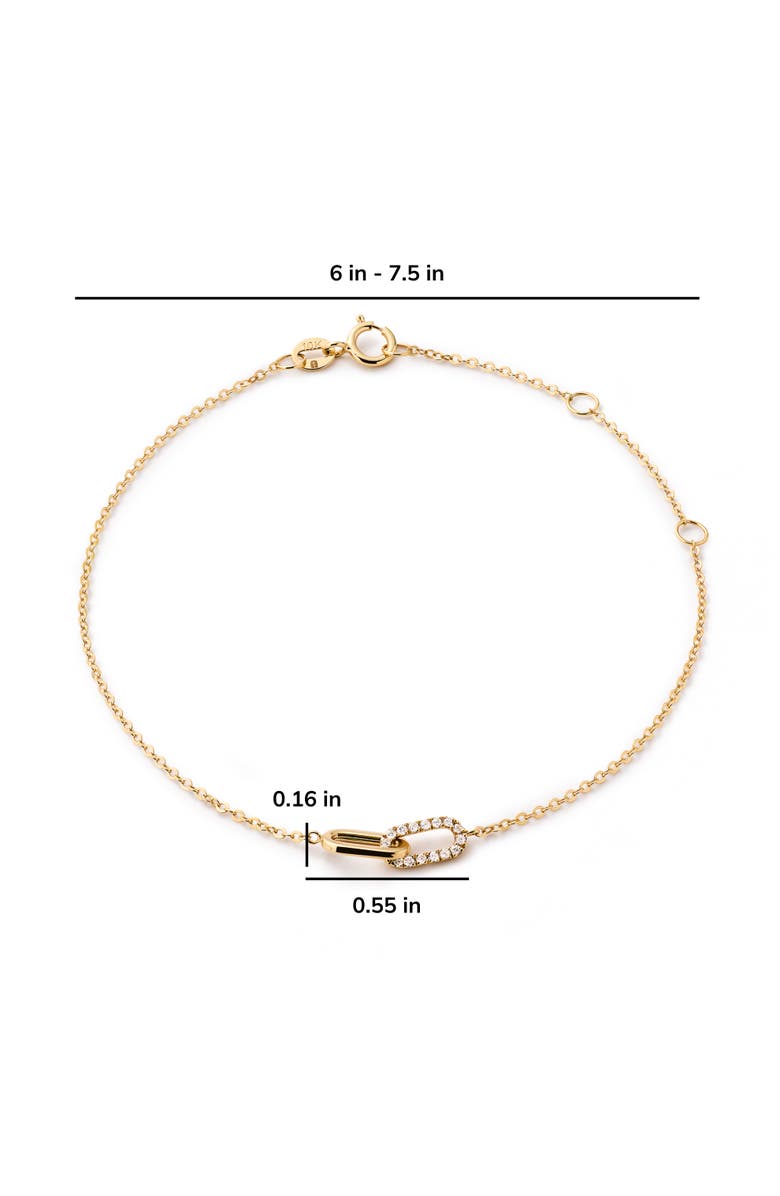 Ana Luisa Solid Yellow Gold - Diamond Link Bracelet, Alternate, color, Gold