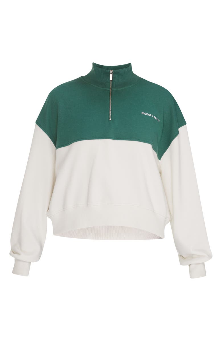 Sweaty Betty Revive Colorblock Half Zip Sweatshirt, Alternate, color, Glade Green Colour Block