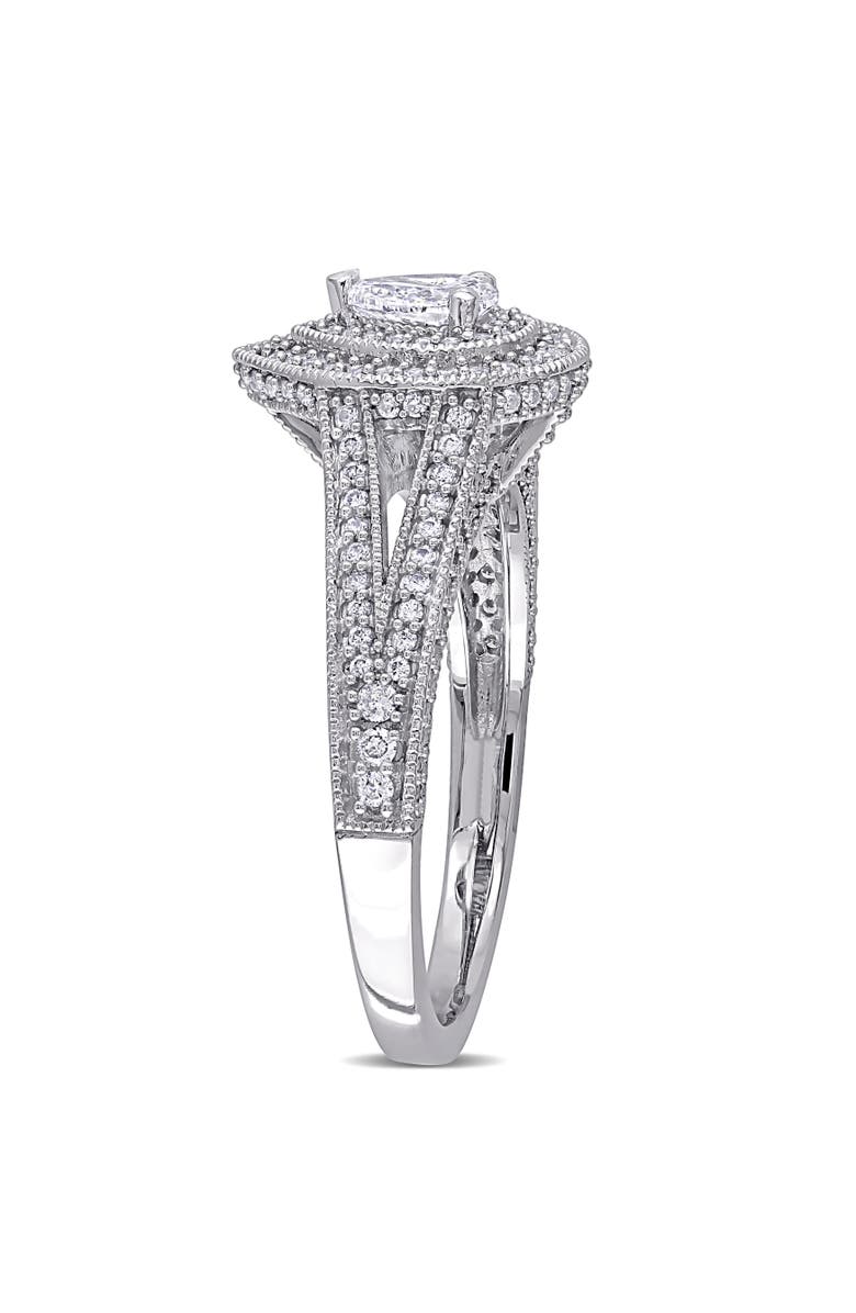 Julianna B. Diamond Pear Double Raised Halo Ring 14k, Alternate, color, 14K White Gold