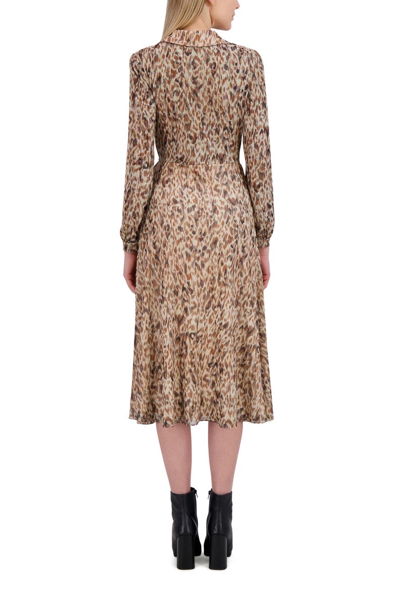 Angela Reversible Long Sleeve Wrap Front Dress, Alternate, color, BROWN MULTI