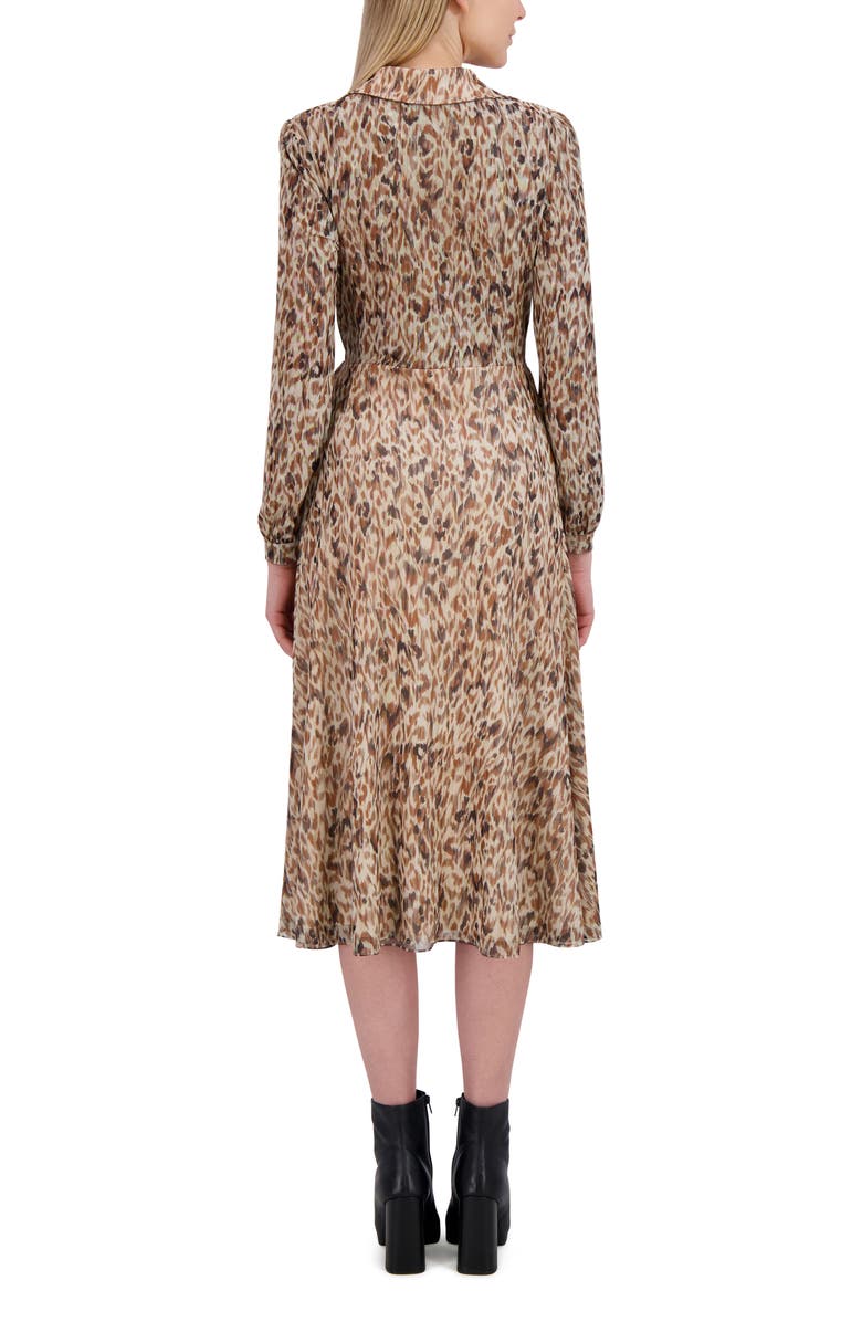 Laundry by Shelli Segal Angela Reversible Long Sleeve Wrap Front Dress, Alternate, color, Brown Multi