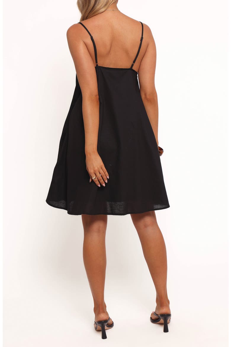 Silvia Cotton & Linen A-Line Dress, Alternate, color, BLACK