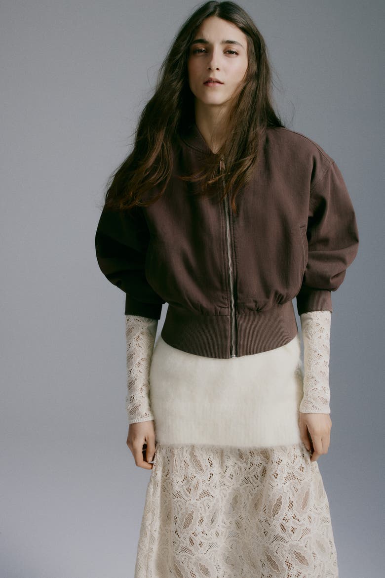 Bomber Jacket, Alternate, color, Dark brown