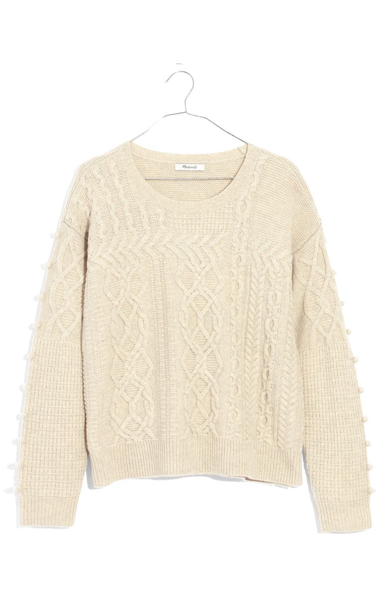 Madewell Open Side Bobble Pullover Sweater, Alternate, color,