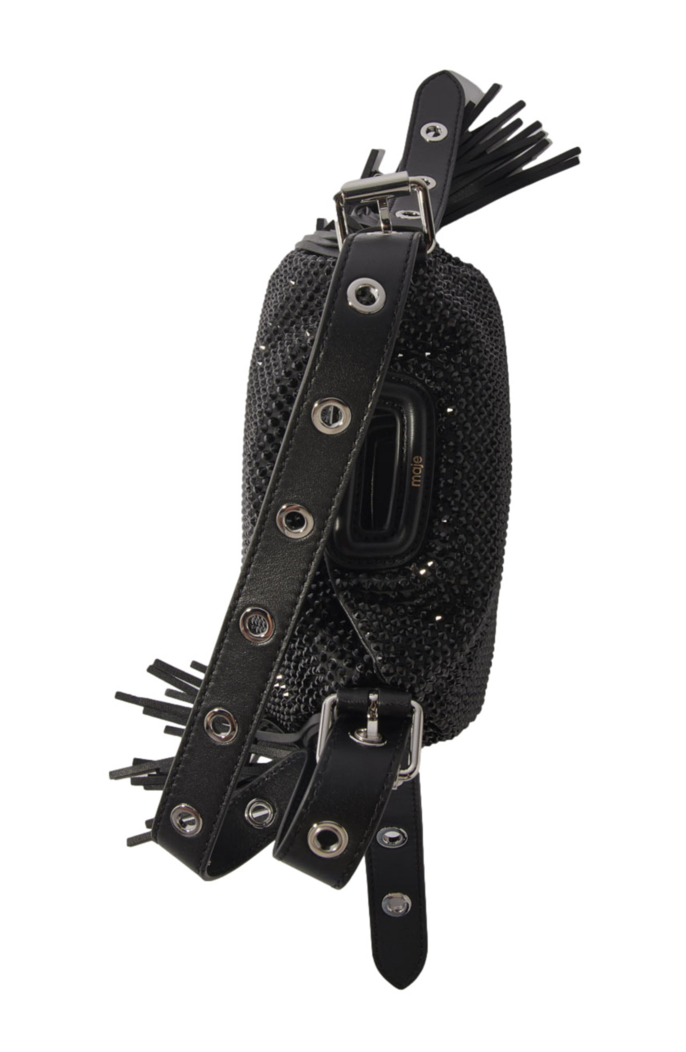 maje Miss M Nano rhinestone bag, Alternate, color, 