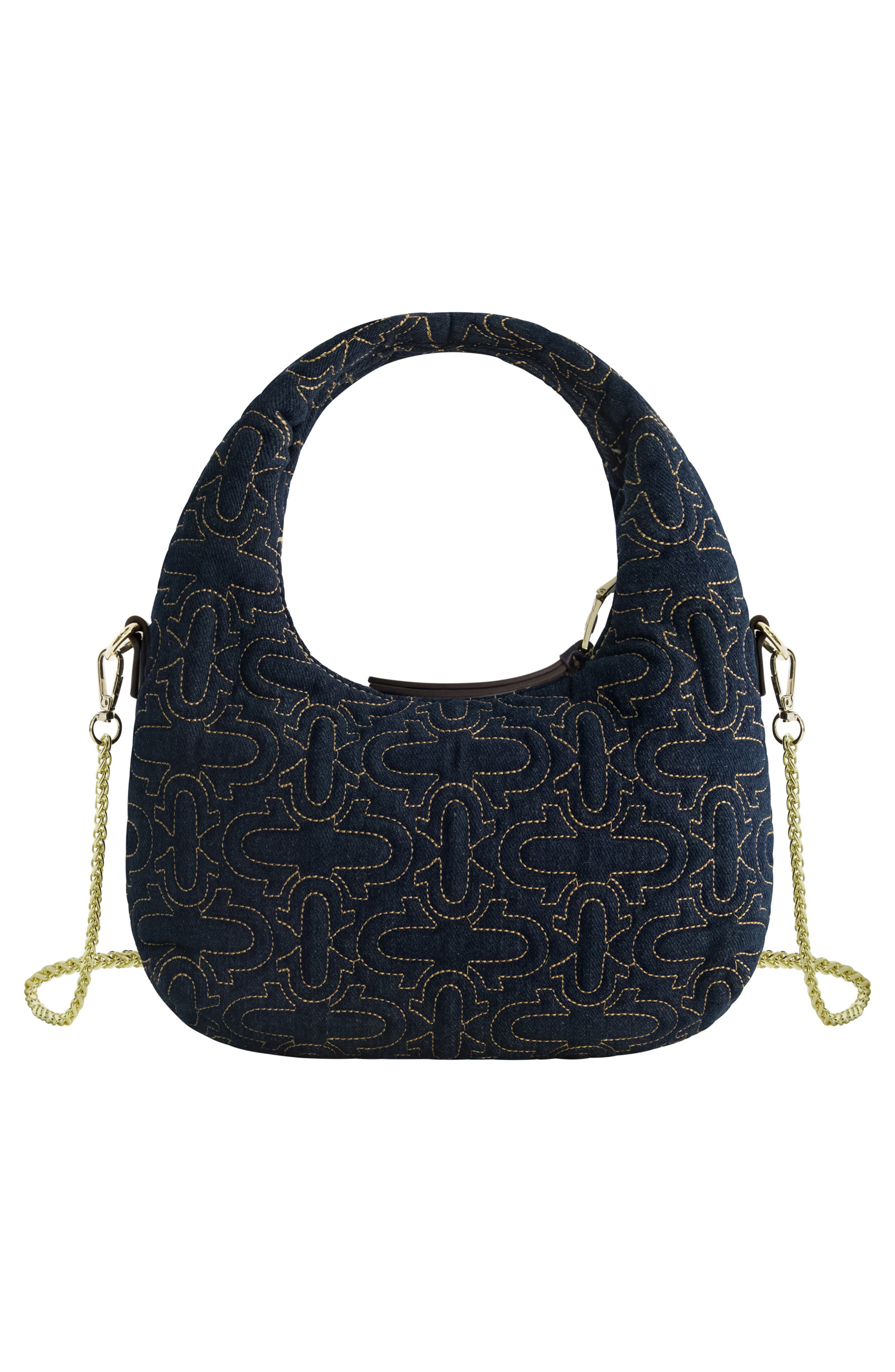 True Religion Quilted Hand Bag, Alternate, color, Denim