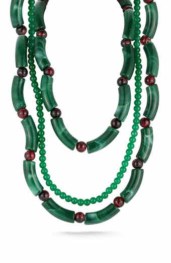 Triple Layer Bar & Bead Necklace