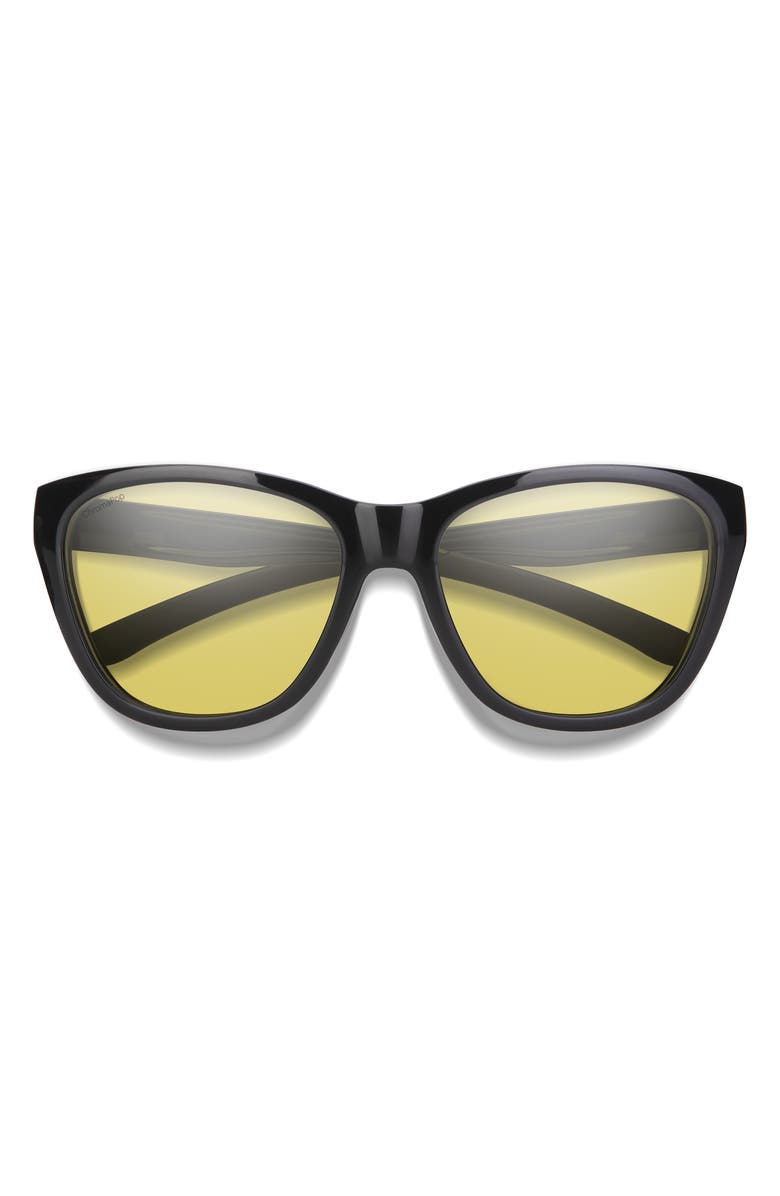 Smith Shoal 58mm ChromaPop Polarized Wraparound Sunglasses, Main, color, Black / Low Light Yellow