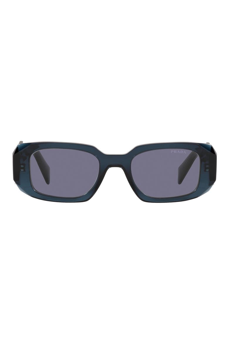 Runway 49mm Rectangular Sunglasses, Main, color, BLUE CRYSTAL/ BLUE