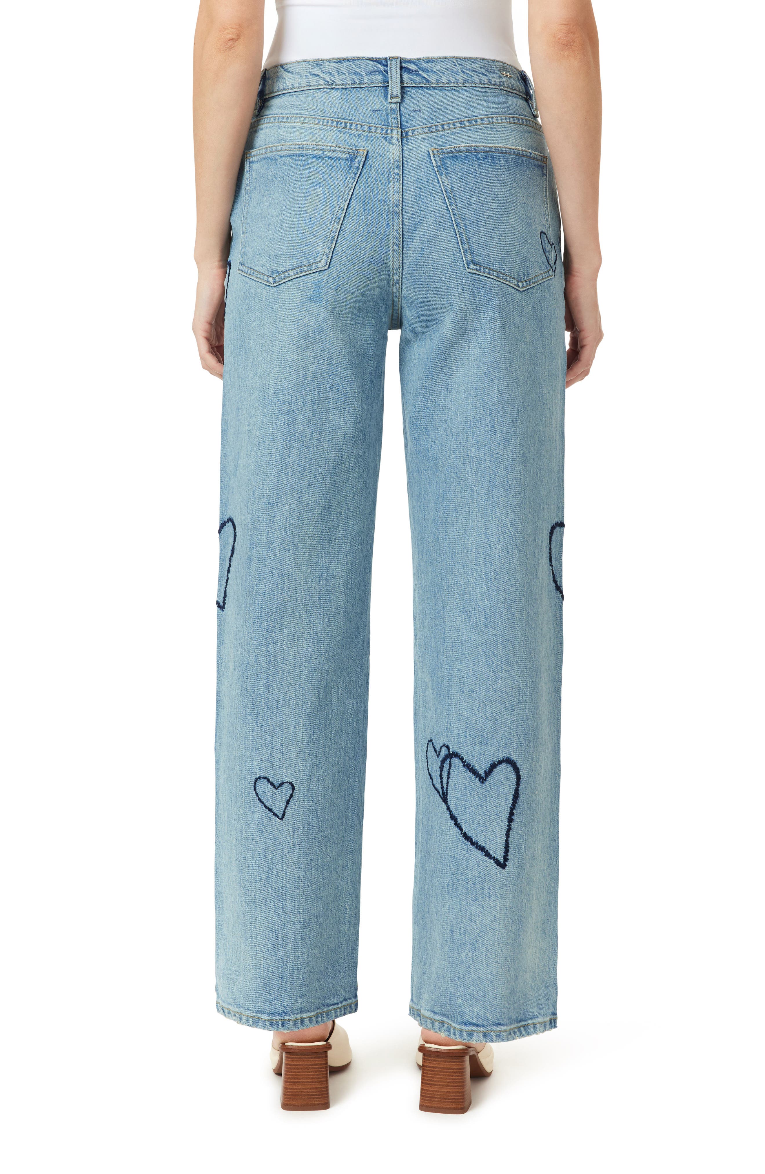 Wythe Hearted High Waist Relaxed Straight Leg Jeans (Women
