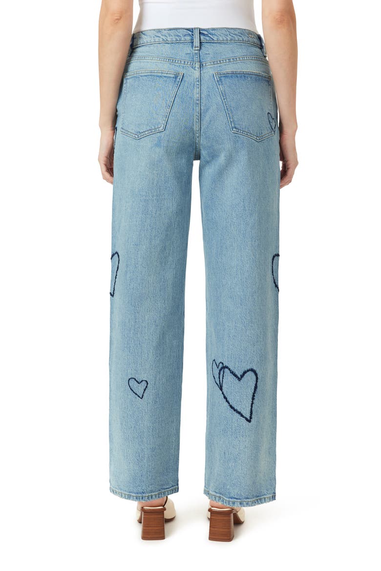 Wythe Hearted High Waist Relaxed Straight Leg Jeans, Alternate, color, AIRE
