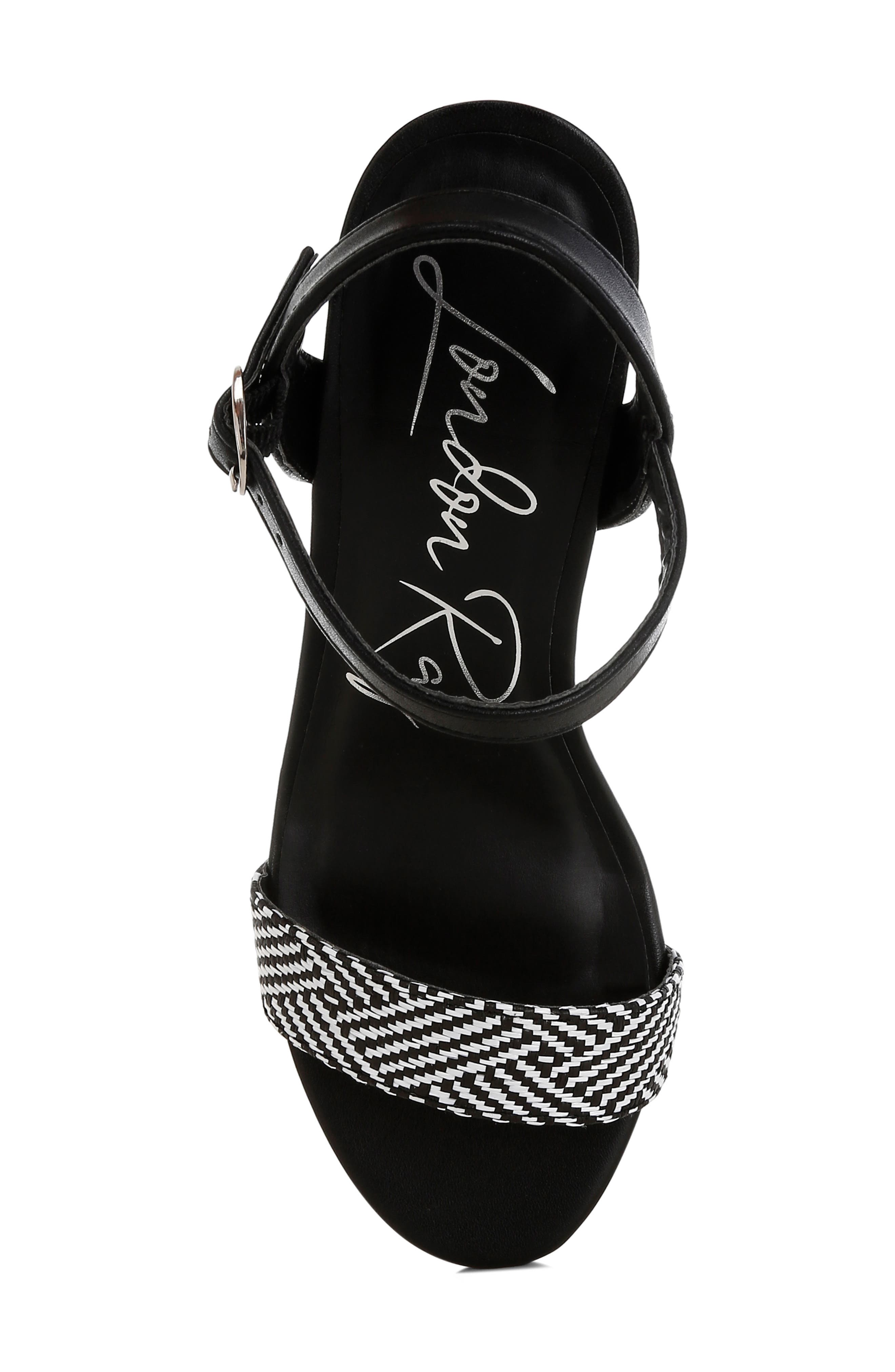 Tulata Woven Sandal, Alternate, color, BLACK/ WHITE