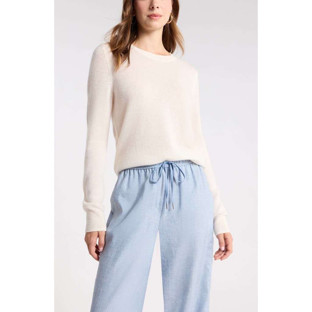 Nordstrom Cashmere Crewneck Sweater in Ivory Snow at Nordstrom Rack, Size Xx-Large